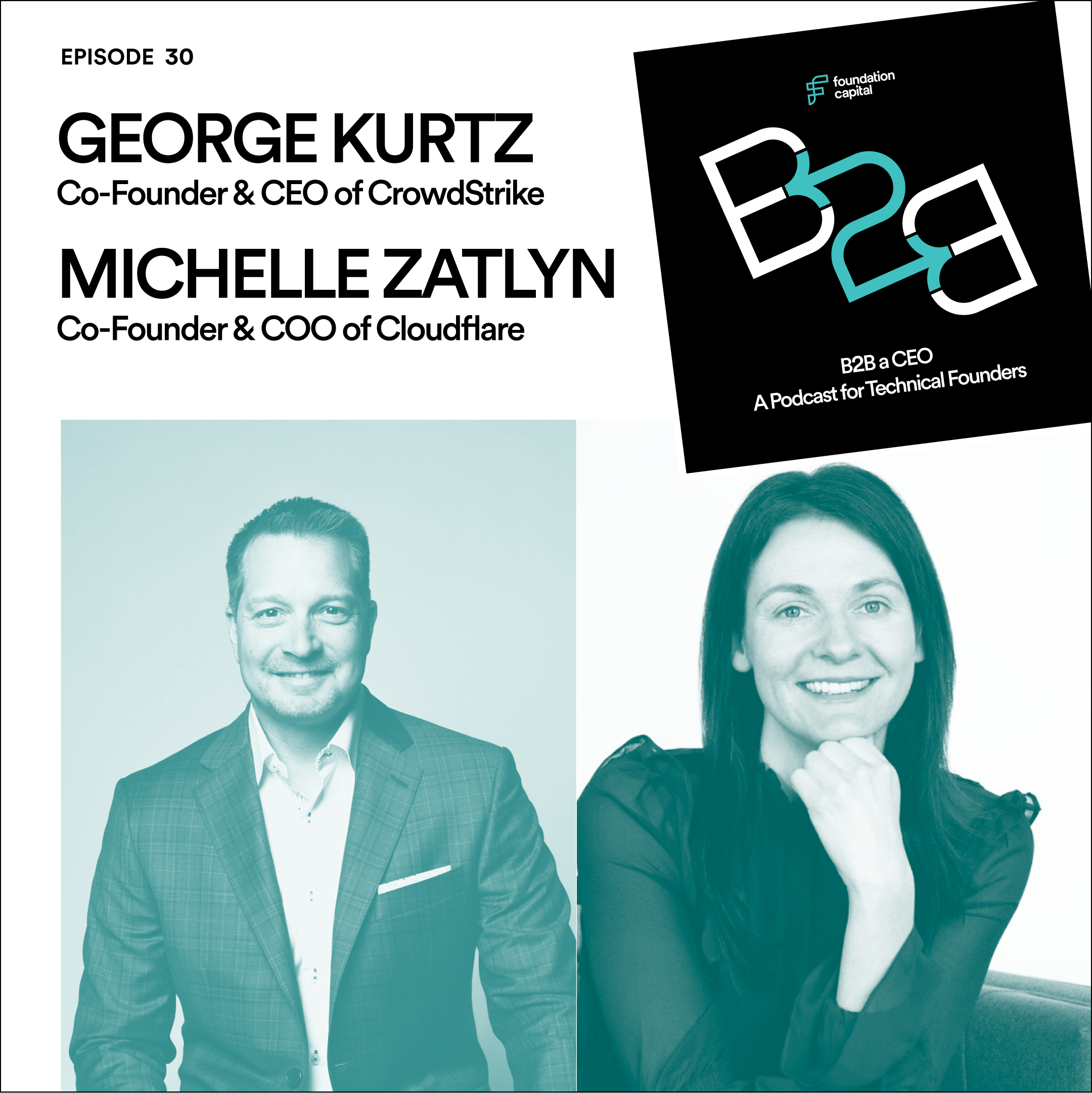 george kurtz, co founder and ceo of crowdstrike and michelle zatlyn co founder and coo of cloudflare