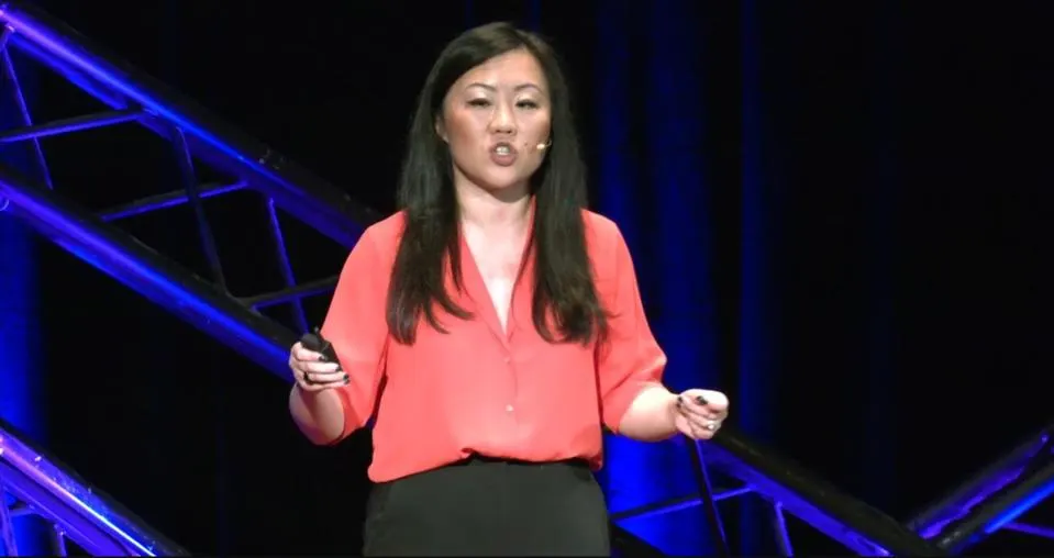 Joanne Chen giving a ted talk on November 9th, 2023.